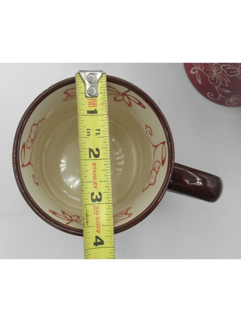 Temptations Floral Lace Cranberry Mug Set of 4 Pattern Code TEQFLLCRA - Picture 9 of 10